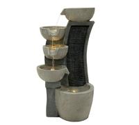 LuxenHome Pot Cascading Outdoor Garden Water Feature with LED Lights