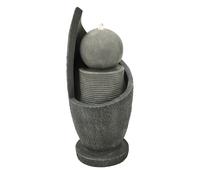 Zen Cascading Outdoor Garden Water Feature Fountain with LED Lighting - Mains Powered