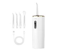 Electric Water flosser, Portable Dental Cleaner Cordless Water flosser | Water flosser for Teeth Cleaning, 280ml Water Tank, flosser with 5 nozzles, 3 Modes, Suitable for Home and Travel use, White