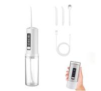 Electric Water Flosser Professional Care - Portable Dental Irrigator,with 360° Rotating Nozzle, IPX7 Waterproof & USB Rechargeable,Teeth Cleaning - 3 Pressure Modes, 220ML Tank & 4 Nozzles for Travel