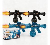Electric Water Gun 4 Pack, Powerful Automatic Water Blaster for Competitive Water Fights, 26-30 FT Long Range Squirt Gun for Tactical Summer Outdoor Play, 2 Blue & 2 Black, Safety Lock Design