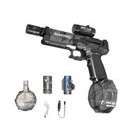 Electric Water Gun, 500CC Water Gun for Kids, Long Range Motorized Water Gun with Multifunctional Lighting Effects, Summer Water Pistol Toys for Pool Party Beach Outdoor (Black)
