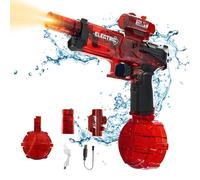 Electric Water Gun, 500CC Water Gun for Kids, Long Range Motorized Water Gun with Multifunctional Lighting Effects, Summer Water Pistol Toys for Pool Party Beach Outdoor (Red)