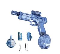 Electric Water Gun, 500CC Water Gun for Kids, Long Range Motorized Water Gun with Multifunctional Lighting Effects, Summer Water Pistol Toys for Pool Party Beach Outdoor (Blue)
