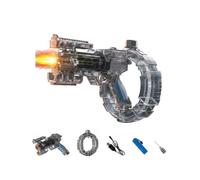 Electric Water Gun Automatic Squirt Blaster with LED Light Long Range High Power Continuous Fire Large Capacity Transparent Realistic for Summer Outdoor Backyard Pool Party Beach(Black)