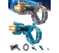 Electric Water Gun Automatic Squirt Blaster with LED Light Long Range High Power Continuous Fire Large Capacity Transparent Realistic for Summer Outdoor Backyard Pool Party Beach(Mix2)