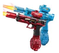 Electric Water Gun,Automatic Water Gun With A Flickering Glare, 7-8m Range,320ml,For Summer Pool Beach Party Toys Gift (Blue+Red)