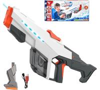 Electric Water Gun, Automatic Water Gun with Water Absorption, 610CC Capacity Double Shooting Mode Water Guns,Range up to 32-45 FT, Summer Water Toys for Pool Party Beach Outdoor