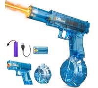 Electric Water Gun for Adults & Kids - 2026 Upgraded Automatic Water Pistol with LED Lights, 320ml Large Capacity, Leak-Proof Magazine - Perfect for Summer Garden, Pool, Beach & Party Battles