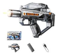 Electric Water Gun for Adults Kids, Automatic Squirt Water Pistol with LED Light, Long Range Motorized WaterGuns, Large Capacity Water Pistol Toys for Summer Swimming Pool Beach Party Outdoor(Grey)