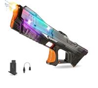 Electric Water Gun for Adults Kids, Automatic Water Absorption Squirt Gun with Colorful LED,High-Capacity,Long Range,Summer Outdoor Pool Beach Water Pistol Blaster Toys(Blue(Black)