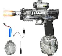 Electric Water Gun for Kids Adults, Automatic Water Pistols Squirter Toys with LED Lights, Summer Outdoor Summer Pool Water Pistol Toys for Boys Girls, Grey