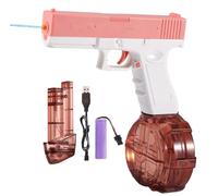 Electric Water Gun for Kids Adults Automatic WaterGun with Led Light Rechargeable Electric Squirt Gun Blaster Summer Outdoor Pool Party Toys Gifts for Boys Girls，Pink