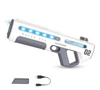 Electric Water Gun for Kids and Adults,Automatic Fill Up Squirt Gun Pistol with Colorful Lights,Powerful Squirt Guns with 20-26 FT Long Range,Water Pistol Toys for Summer Outdoor Pool Beach (White)