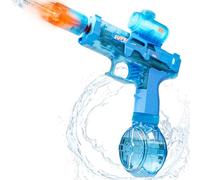 Electric Water Gun for Kids Automatic Squirt Gun with LED Flame Effect & Realistic Slide Action, Lightweight Rechargeable Water Blaster for Outdoor Summer Pool Beach Night Toys