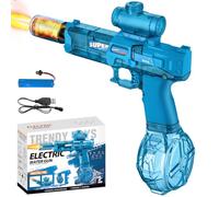 Electric Water Gun, Full Automatic Electric Squirt Gun with Muzzle Flash, 320ML Capacity, Range 7-8 Meters, Summer Water Pistol Toys for Outdoor Beach Pool Party for Adults and Children (Blue)