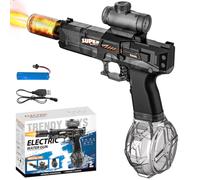 Electric Water Gun, Full Automatic Electric Squirt Gun with Muzzle Flash, 320ML Capacity, Range 7-8 Meters, Summer Water Pistol Toys for Outdoor Beach Pool Party for Adults and Children (Grey)