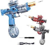 Electric water gun toy, 2Pack Water Gun Toys for Kids Adult Powerful Water Pistol with 500ML Moisture Capacity | 32 Inch Long Range Squirt Gun for Summer Swimming Pool Beach Party (Blue+Red+Black)