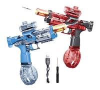 Electric water gun toy, 2PCS water gun for kids adult, Powerful Water Pistol with 500ML Moisture Capacity | 32 Inch Long Range Squirt Gun for Summer Swimming Pool Beach Party (Blue+Red)