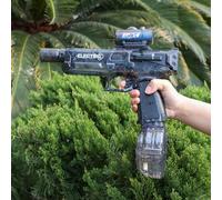 Electric Water Gun with Large Capacity 500CC Can 450+ Squirts 8-10m Waterproof Design with LED Muzzle Flash Rechargeable Pistol Toys for Summer Pool Party, Beach, Outdoor Gift Kids Boys Girls (Black)