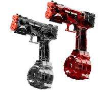 Electric Water Gun with USB Charging,Transparent Automatic Water Pistol High Powered IP67 Waterproof, Up to 20FT Longer Range Squirt Guns,for Kids and Adults(Black+Red)