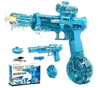 Electric Water Guns for Adults, Automatic Squirt Gun with Led Light 32Ft Long Range Waterguns Large Water Tank, Water Gun Pistol for Pool Parties Beaches Summer Outdoor Play Toys Gift(Gray)(Blue)