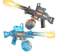 Electric Water Guns for Adults & Kids, Automatic Squirt Guns with 32Ft Long Range, 300 Water Shots, LED Light, Summer Outdoor Swimming Pool Water Toys (Blue)