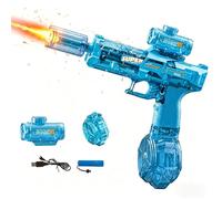 Electric Water Guns for Kids Adults,Automatic WaterGun with Led Light,Long Range Transparent Electric Squirt Gun Blaster Summer Outdoor Pool Party Toys Gifts for Boys Girls,Black(Blue)
