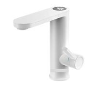 Electric Water Heater Hot Water Faucet 2in1 Basin Tap Tankless Geyser Instant Water Heater Faucet for Home Rapid Safe(Matte White)