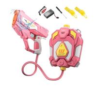 Electric Water Pistol Backpack for Kids,Rechargeable Water Blaster,Water Pistol with 500ml Capacity,Up to 10m Long Range,Fun Outdoor Garden & Pool Toy for Children,for Summer Splash Fun (Pink)