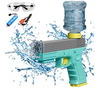 Electric Water Pistol for Adults and Children, Max Range 32 ft Super One-Touch Electric Water Gun 450 CC Large Capacity Strongest Water Sprayer Summer Pool Beach Party Toy (green)