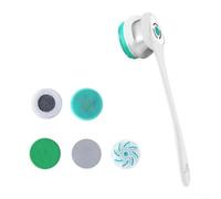 Electric Waterproof Bath Brush, Rubberized Silicone Multifunctional Long Handle Bath Brush 40 * 10 * 7.5cm For Shower(White)