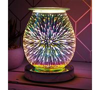 Electric Wax Burner - Touch Sensitive 3D Aroma Lamp Firework Effect - Oil Burner - Wax Burner- Amazing Scents To Fill Your Home - Spare Bulb Included