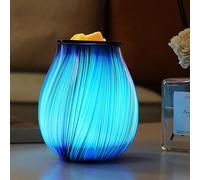 Electric Wax Melt Burner Art Glass Scented Candle Warmer with Timer and 7 led Color Changing Removable Silicone Dish for Wax Melts Fragrance Oil Night Light Candle Warmer for Home
