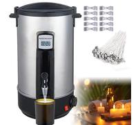 Electric Wax Melter for Candle Making, 8-35L Capacity, Temperature Range 80-230°F, Digital Display, Includes 100 Wicks and 10 Wick Clips