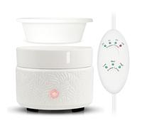 Electric Wax Melts Burner Warmer Ceramic Candle Burner with Timer & Auto Shut-Off, 4-in-1 Scented Melter for Wax Cubes, Essential Oils, Candle Jars & Coffee Mug Warmer, with Removable Silicone