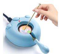 Electric Wax Seal Warmer, Blue Electric Sealing Stamp Warmer Melter for Melting Wax Seal Beads Sticks with Spoon, Stirring to Do DIY Craft (Blue)