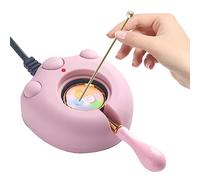 Electric Wax Seal Warmer, Pink Electric Sealing Stamp Warmer Melter for Melting Wax Seal Beads Sticks with Spoon, Stirring to Do DIY Craft (Pink)