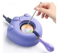 Electric Wax Seal Warmer, Purple Electrice Sealing Stamp Warmer Melter for Melting Wax Seal Beads Sticks with Spoon, Stirring to Do DIY Craft (Purple)