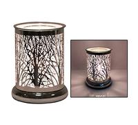 Electric Wax Tart Melt Burner Lamp with Touch Control Scented Fragrance Aroma Warmer - Forest Silhouette Design 16cm