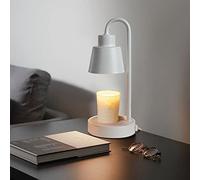 Electric Wax Warmer Lamp, Fragrance Candle Warmer, Candle Warmer Lamp, Dimmable Candle Melter with Dial Control and 2 Bulbs, Candle Warmer Lantern No Flame Top Down Candle Melting(110v White)
