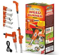 Electric Weed Burner 2000W Dual Heat Setting 2 Nozzles Detachable Handle Folding Wheels Non Slip Handle UK Standard Plug