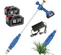 Electric Weed Puller - 3-Claw Weeder with 21V 3000mAh Battery, Long Handled Weed Remover, Includes 2 Batteries