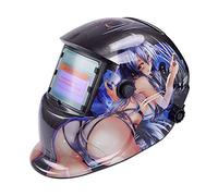 Electric Welding Mask Helmet Auto Darkening Adjustable Welding Lens Welding Electrician Protective Equipment Hard Box Packaging(Style G)