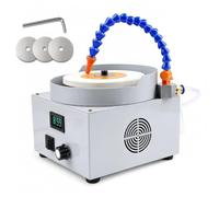 Electric Wet Bench Sander with 3 X Diamond Discs, 0-2800rpm, Adjustable Speed and Water Flow, Grinding Wheel for Metal Knives Jade Glass