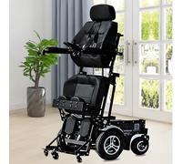 Electric Wheelchair, All Terrain Motorized Reclining Chair with Control Rod, Seat Belt, Braking System, Manual/Electric Dual Mode, Easy Slope Climbing,