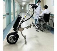 Electric Wheelchair Attachment Conversion Kit, with LED Double Bead Front Light, 12in Wheels and Double disc Brakes, Endurance 65km, for Disabled(B)