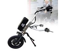 Electric Wheelchair Attachment Conversion Kit withFront Light & Loudspeaker, 500W DIY Electric Handcycle Wheelchair Attachment, 3 Speed Adjustment Electric Trolley for Disabled People,B