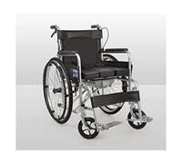Electric Wheelchair, Elderly Wheelchair Lightweight Foldable Transport Chair 150kg Capacity Medical Rehab Chair w/Comfortable Armrest and Elevating Legrest Bedside Commode for Seniors Disabl