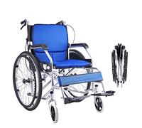 Electric Wheelchair, Folding Wheelchairs Aluminum Alloy Wheelchair Collapsible Lightweight Old Portable Trolley Manual Car Scooter Folding Super Travel Padded Cushion